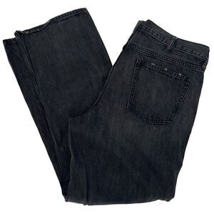 Old Navy Mens Straight Jeans Loose Ample 100% Cotton 5 Pocket Bkack Gray Size 38